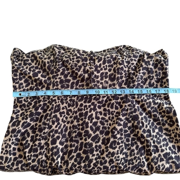 Anthropologie size XL The Cecily Leopard Print Fit & Flare Midi Dress Sweetheart - Picture 6 of 9